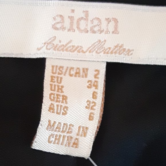 Aidan Mattox - Embroidered Chiffon Blouson Black/Nude Short Dress - Picture 9 of 14